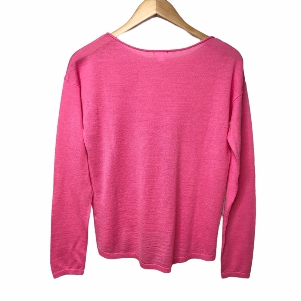 BP Pullover Knit Sweater High Low Hem Pink Size Medium Rolled Neckline - Picture 4 of 7